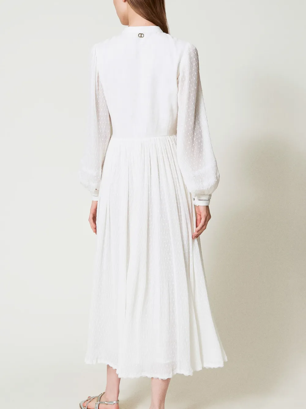 TWINSET Plumetis linnen maxi-jurk Wit