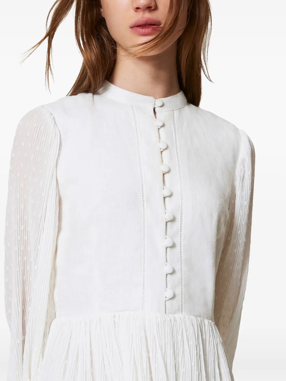 plumetis linen maxi dress