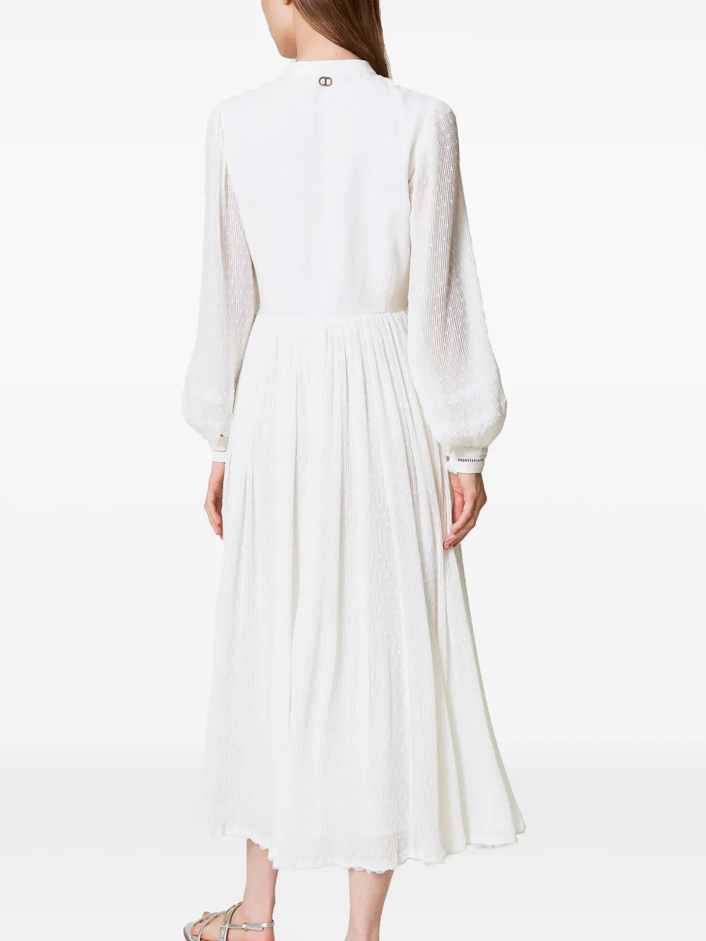 plumetis linen maxi dress