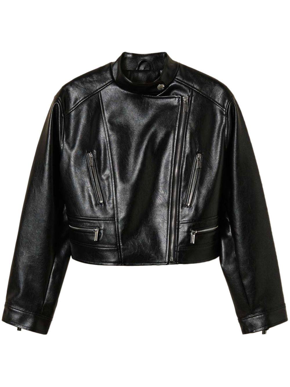 faux-leather biker jacket