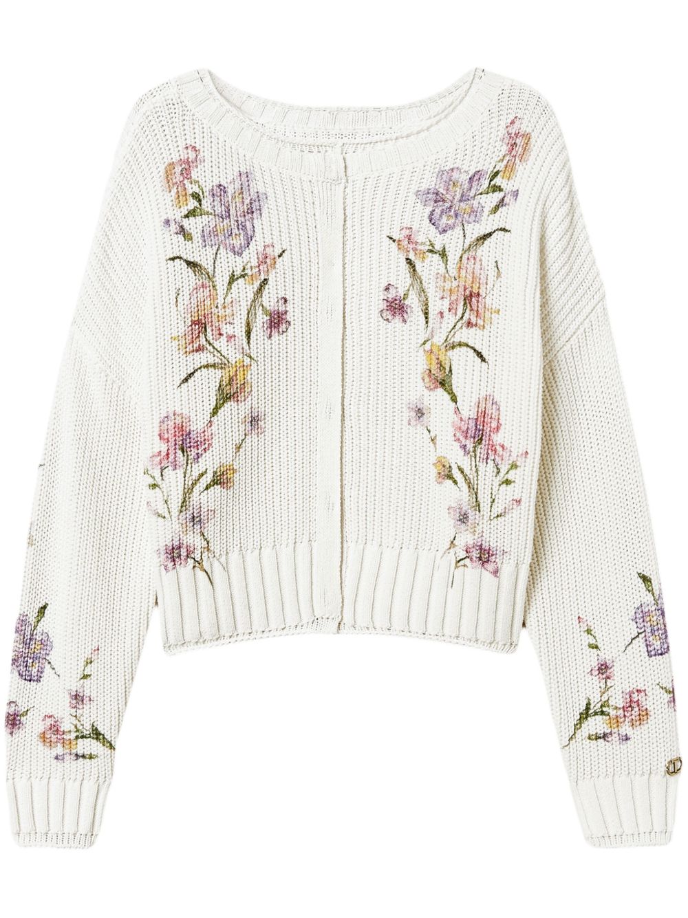 floral-print cardigan