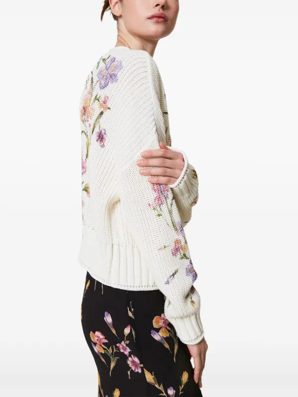 超人気高品質 | Cardigan floral-print TWINSET White FARFETCH | トップス