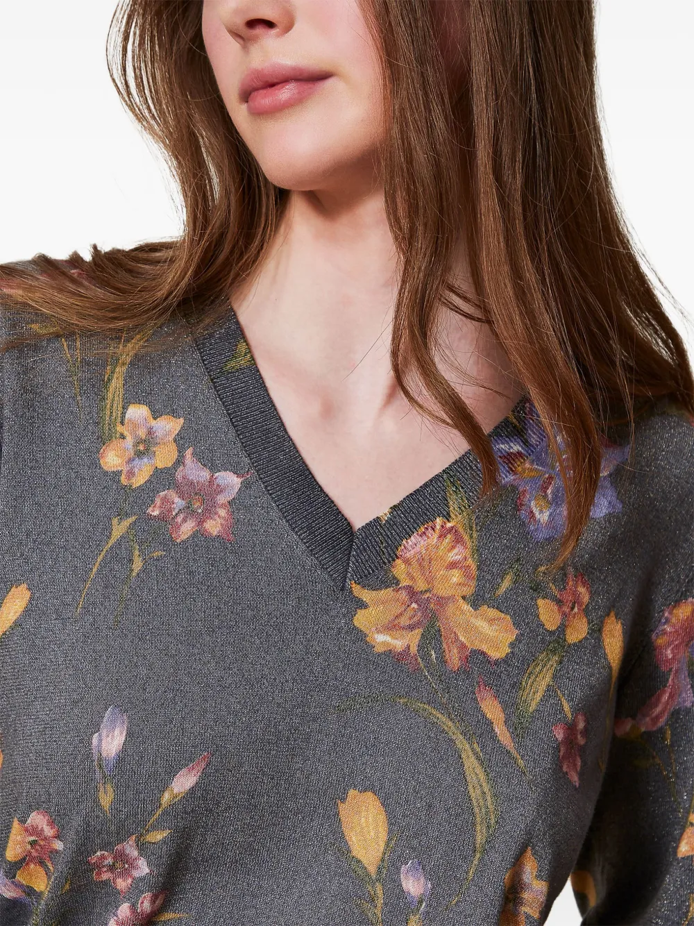 TWINSET Trui met bloemenprint Zwart