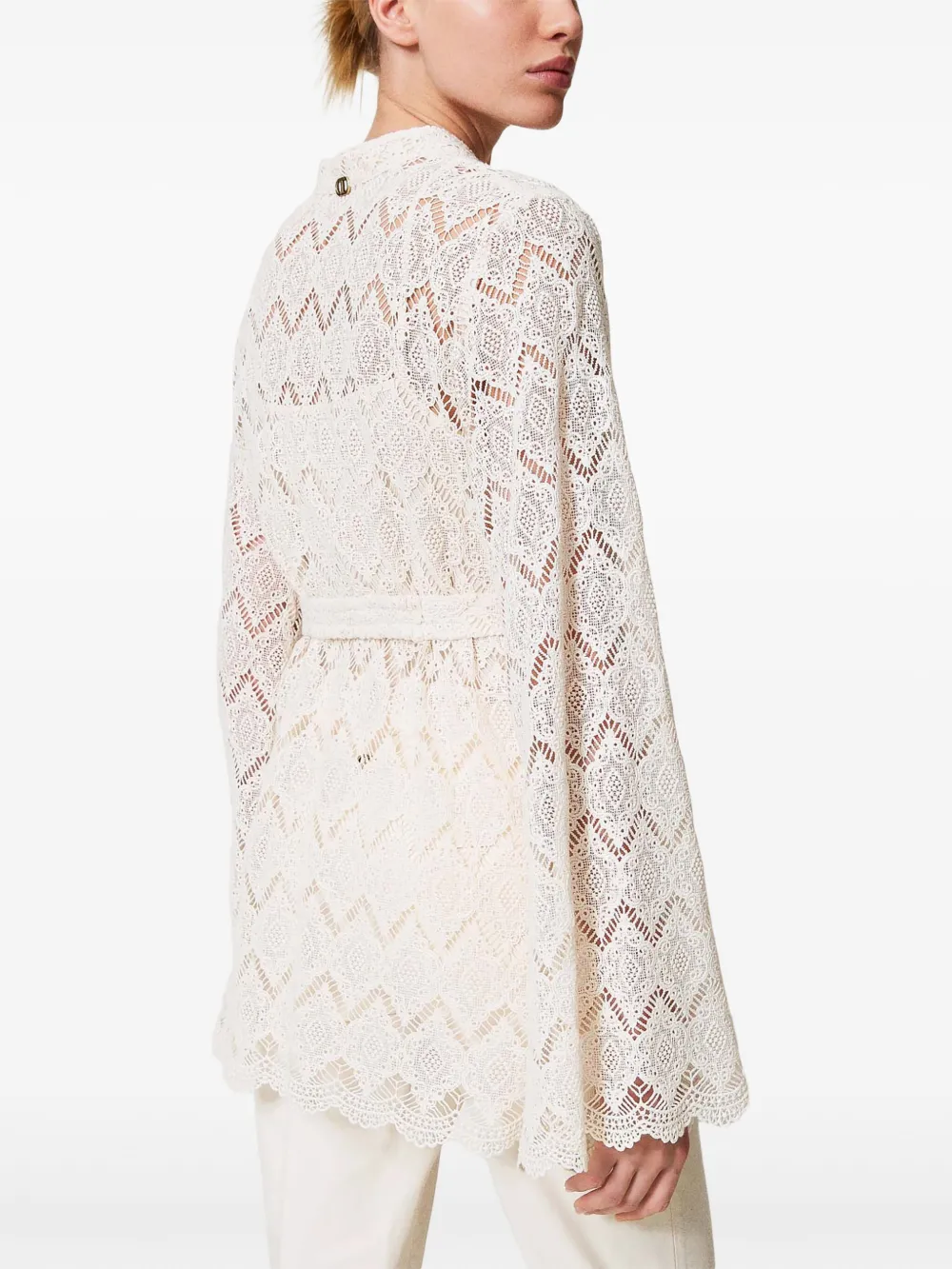 TWINSET Macramé T-shirt Beige