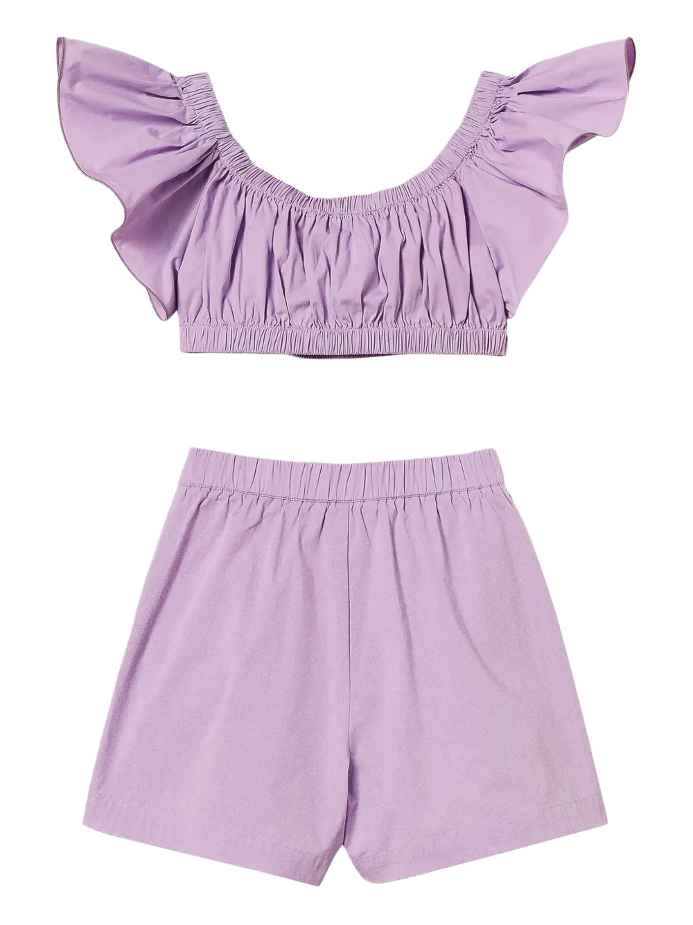 TWINSET Kids ruffled crop top and pleated shorts | Girls Blouses | Image 2