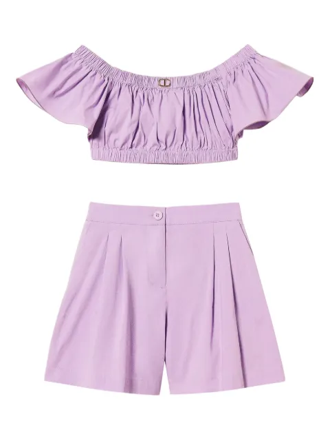 TWINSET Kids ruffled crop top and pleated shorts