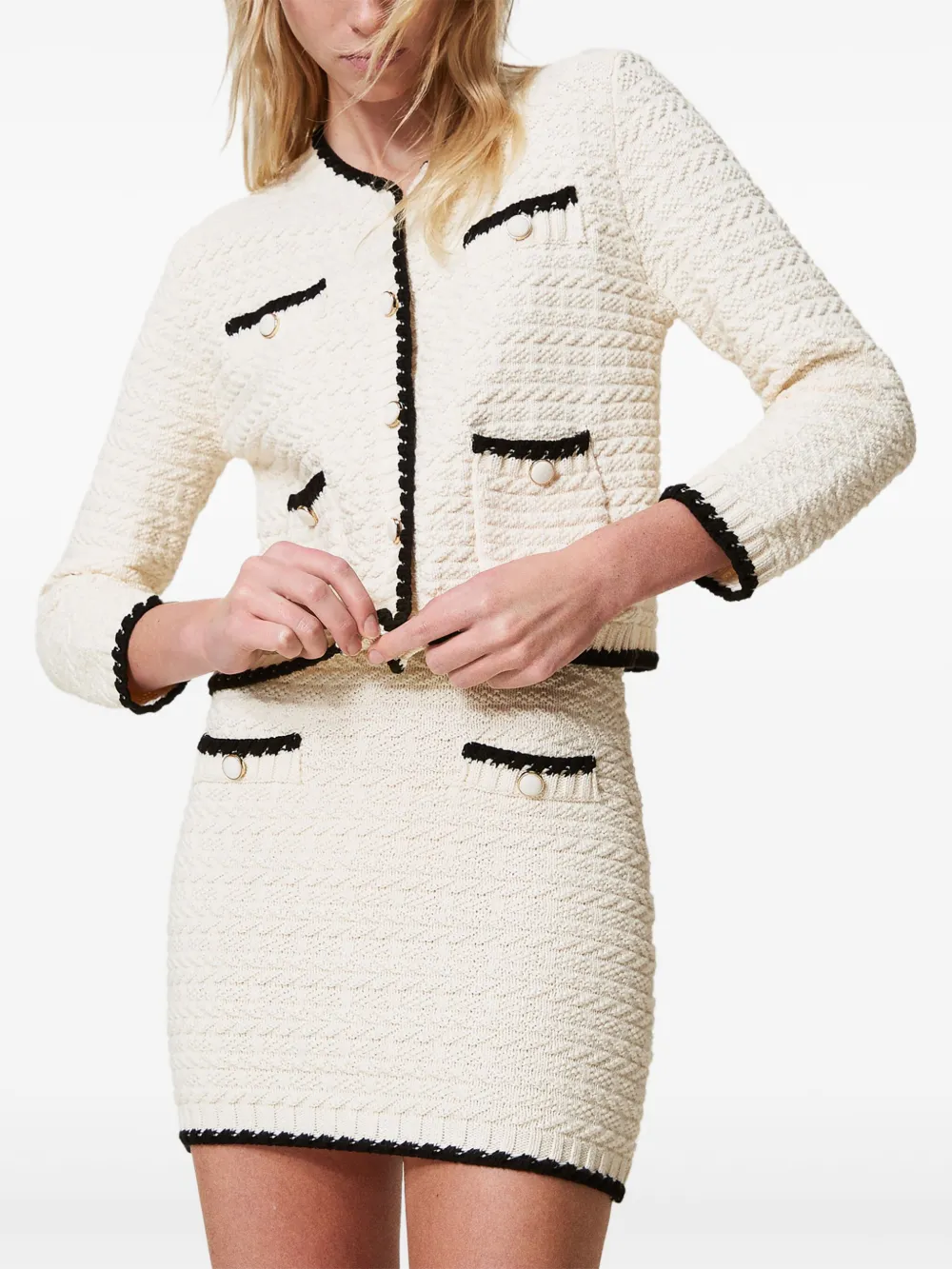 TWINSET Rok met jacquard Beige