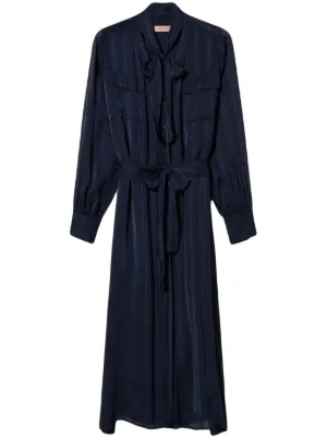 twinset belted denim long dress TWINSET Belted Denim Long Dress | Blue