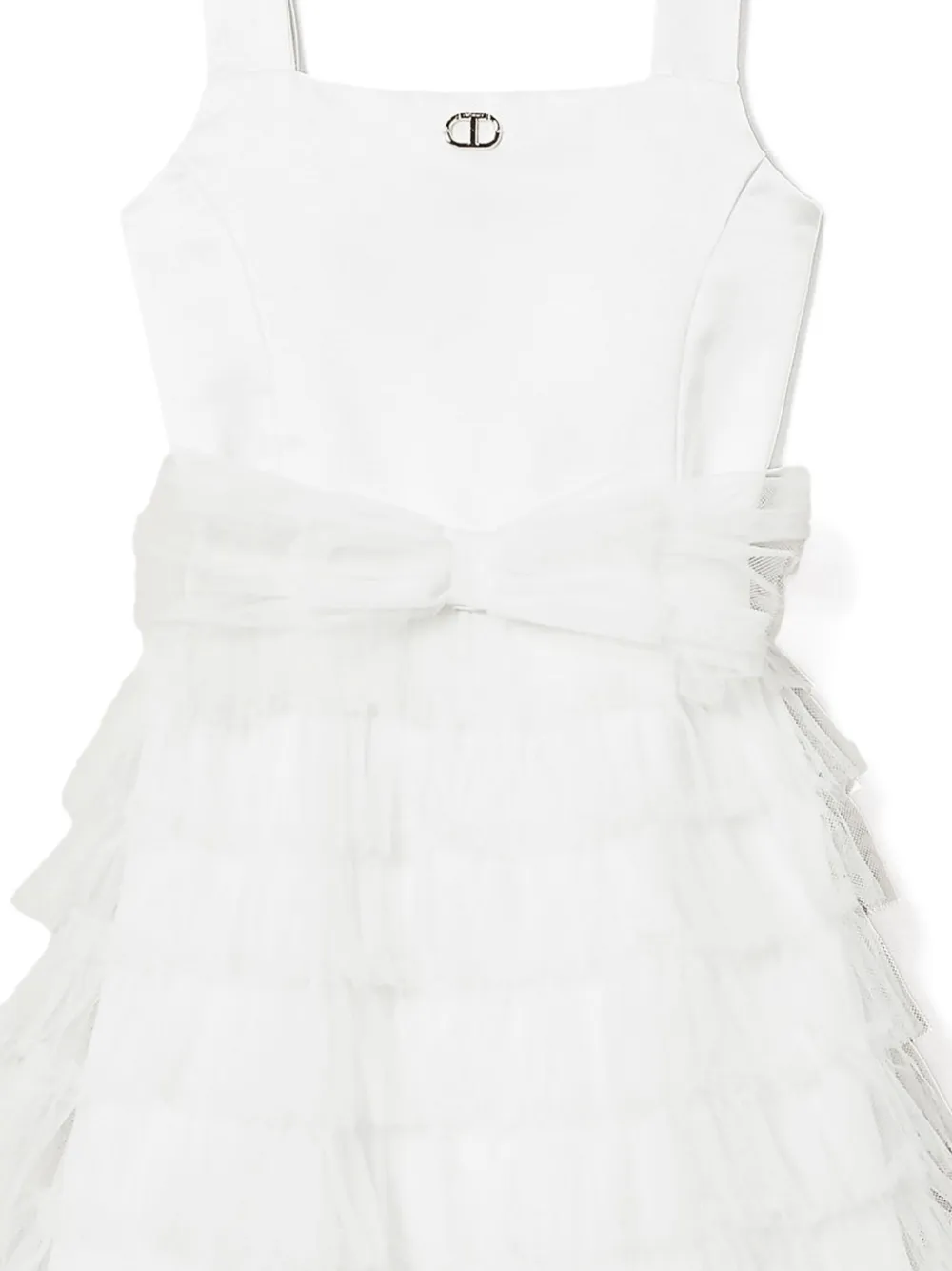 TWINSET Kids Midi-jurk met ruches Wit
