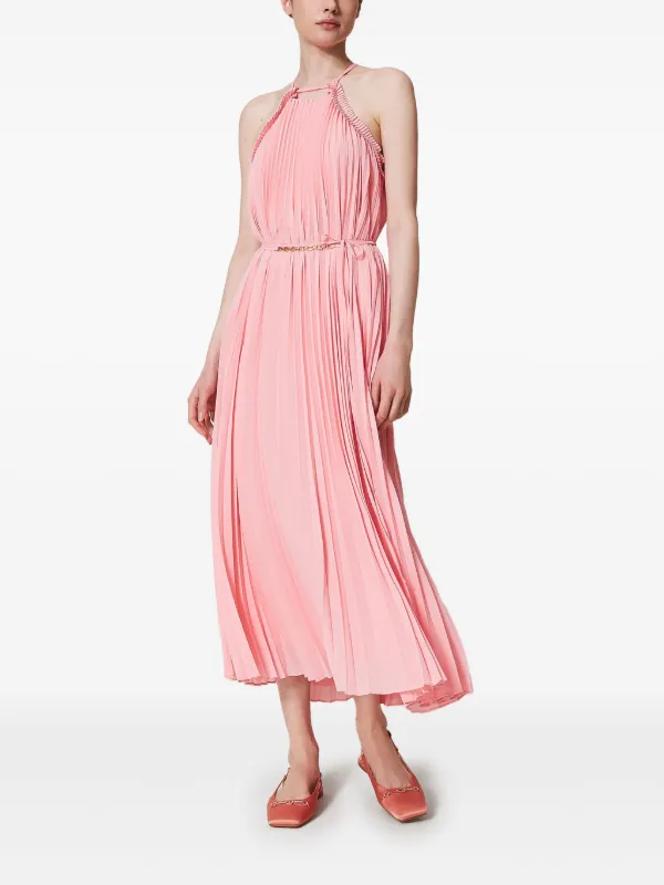 TWINSET Pleated Maxi Dress | Pink | FARFETCH