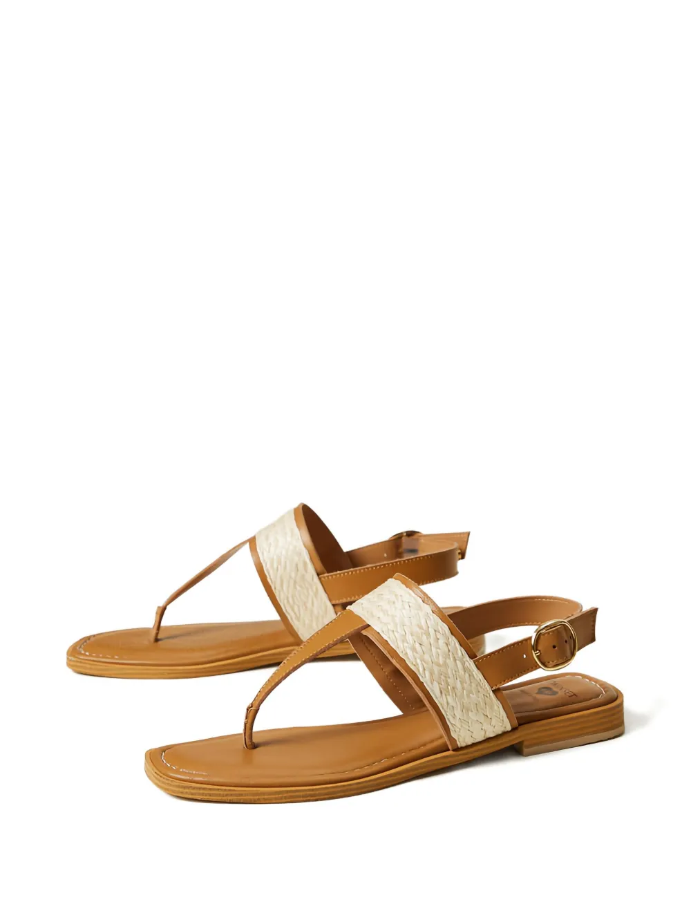 TWINSET woven-panel leather sandals Beige