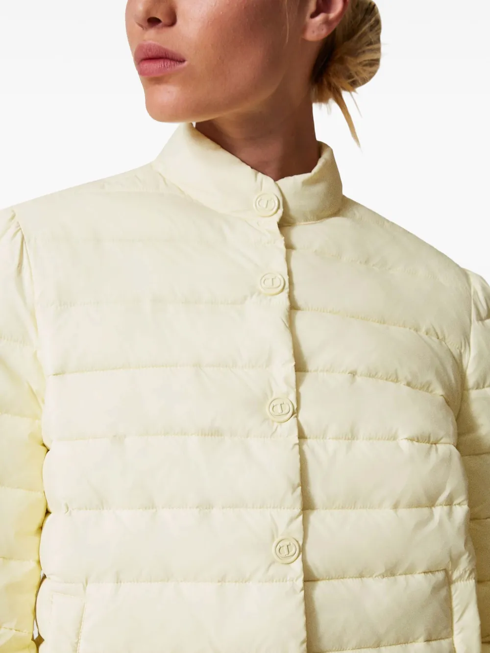 TWINSET Donsjack met logoknopen Beige