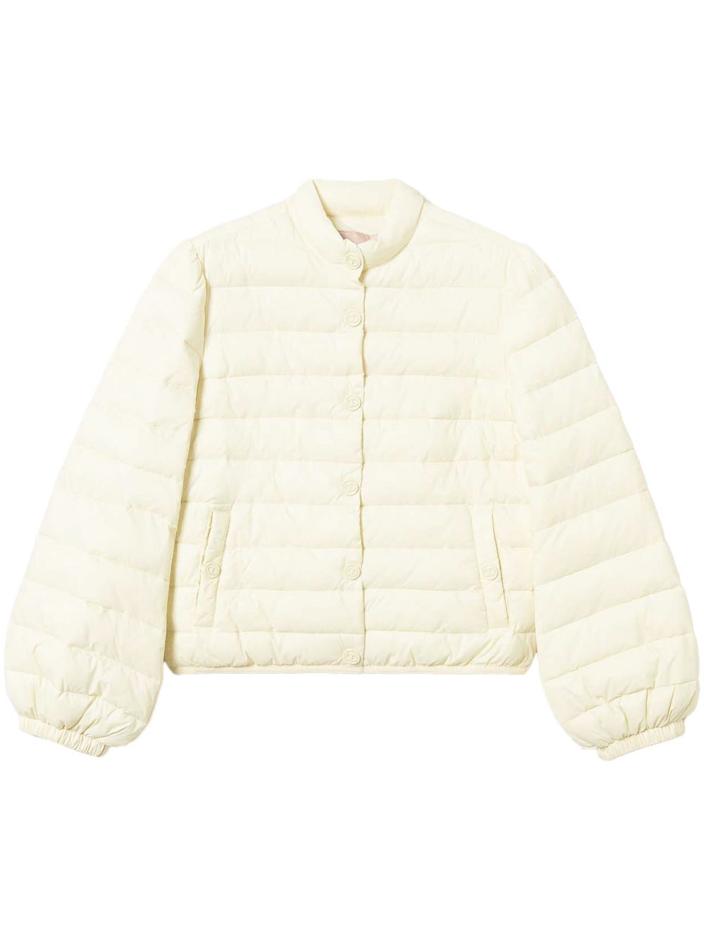 TWINSET logo-buttons puffer jacket - Neutrals