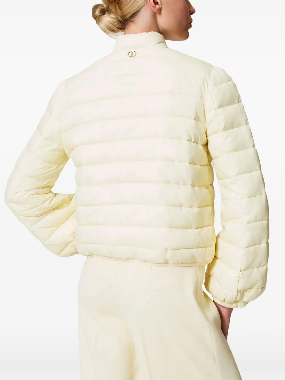 TWINSET Donsjack met logoknopen Beige