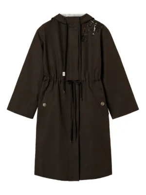 【美品】TWINSET ダブルウール混紡パーカーコート TWINSET パーカーコート | ブラウン | FARFETCH JP