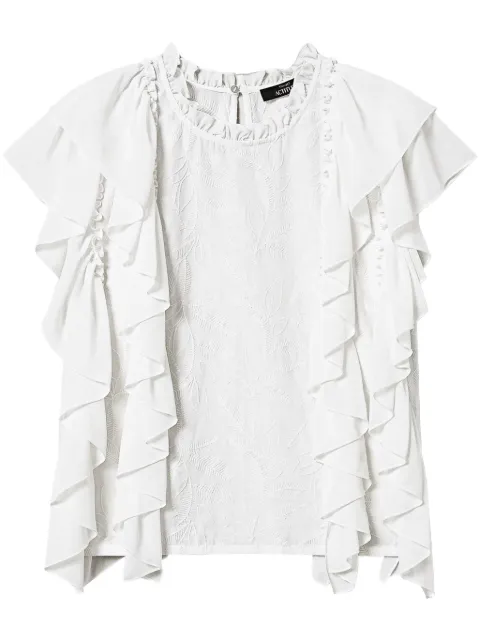TWINSET blusa bordada con volantes