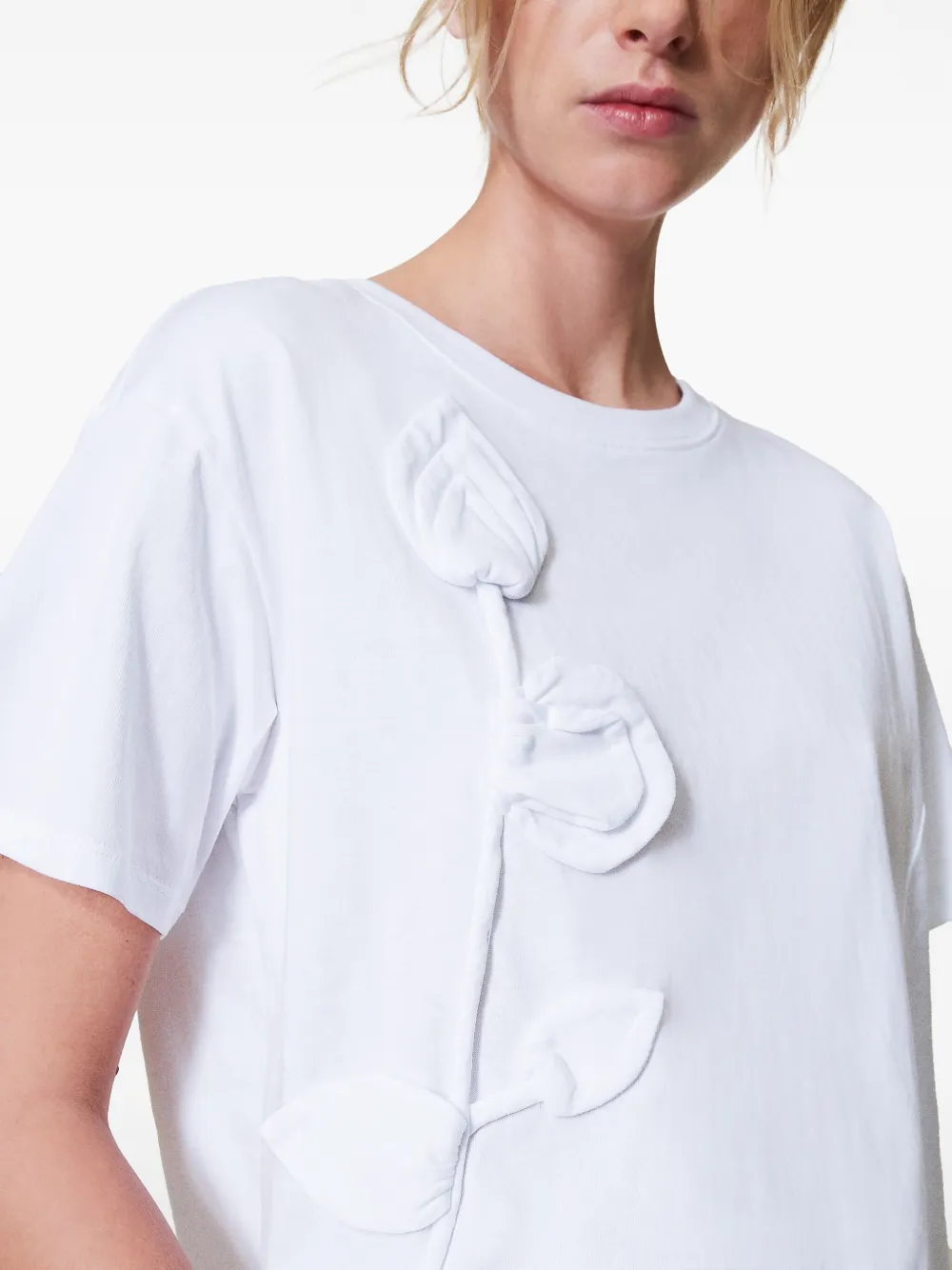 Shop Twinset Embroidered T-shirt In White