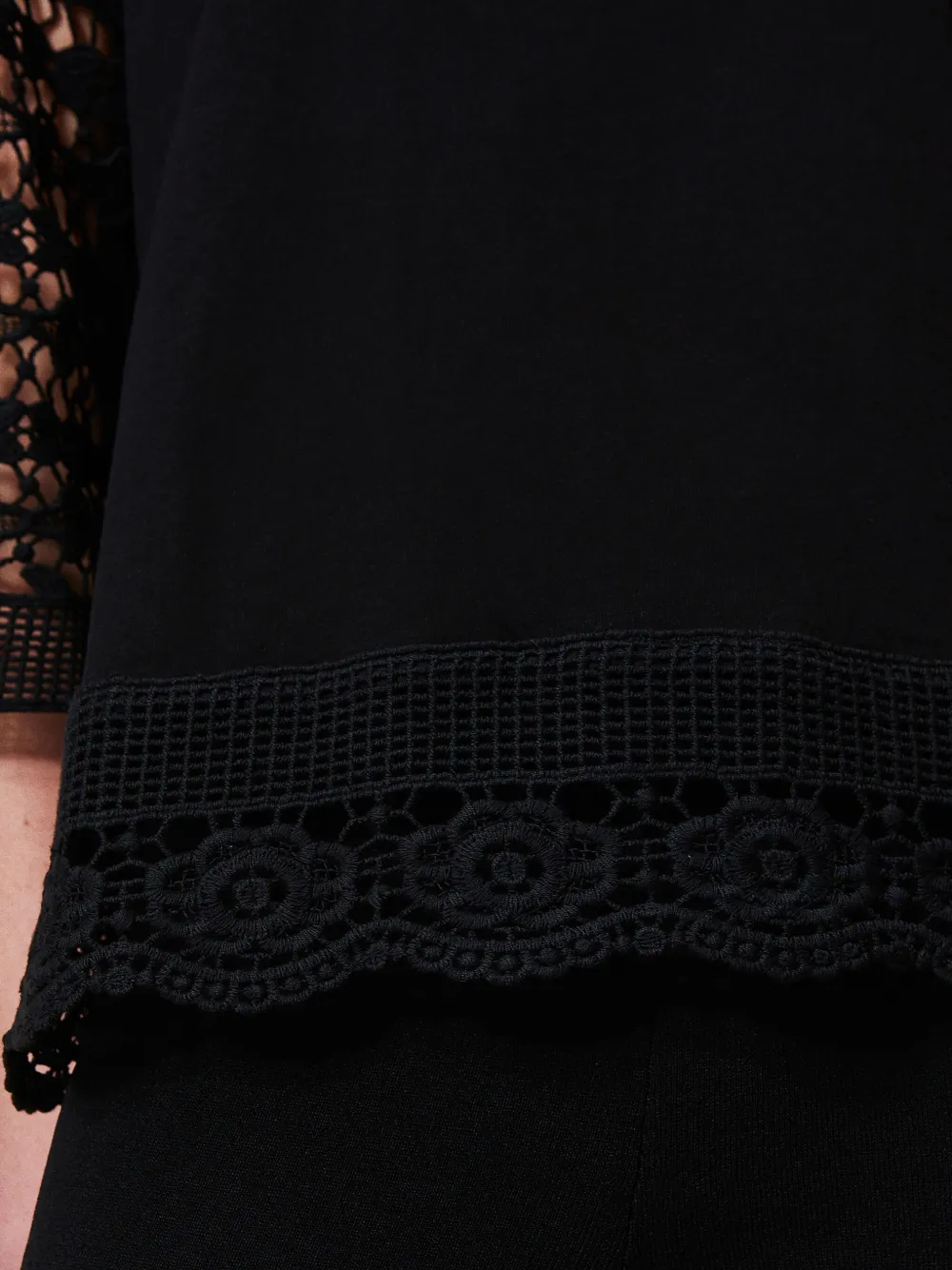 TWINSET Blouse met macramé detail Zwart