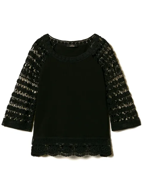 TWINSET macramé-detail blouse