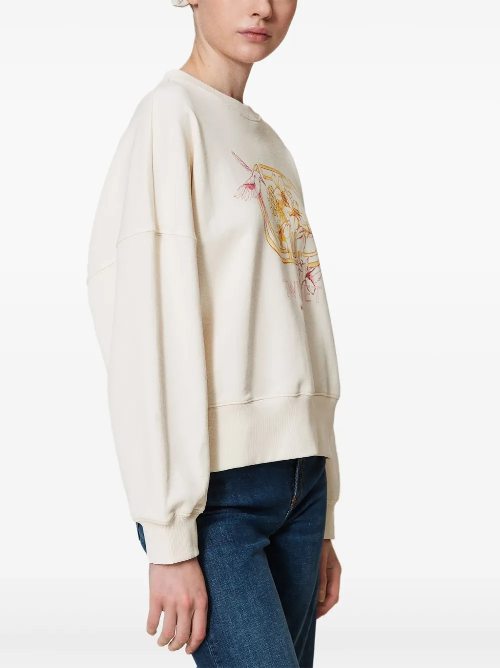 Shop Twinset Hummingbird-print Sweatshirt In White