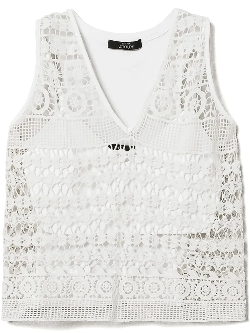 TWINSET top con encaje de macramé | blanco | Image 1