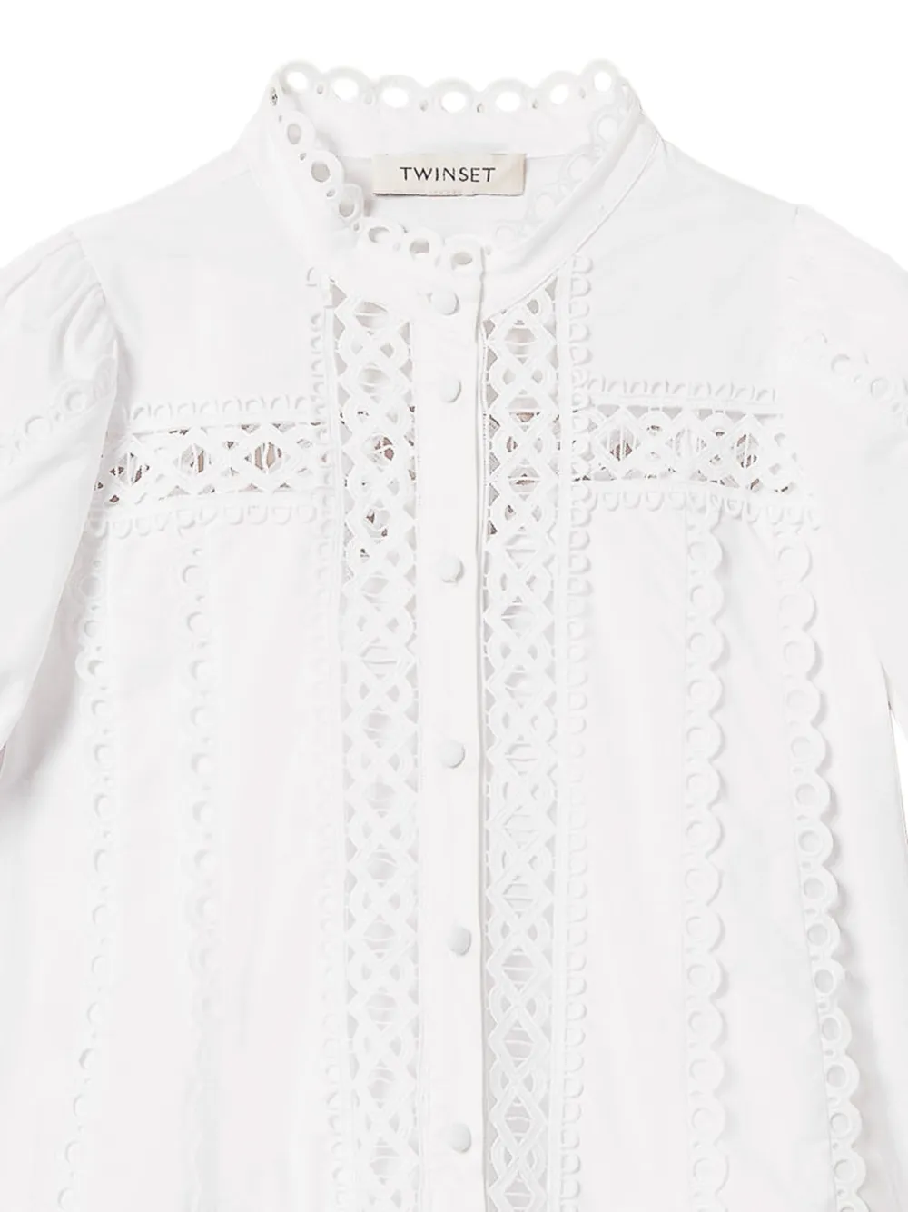 TWINSET Kids Broderie anglaise mini-jurk Wit