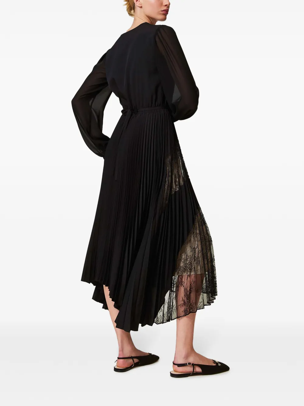 TWINSET Geplooide jurk Zwart