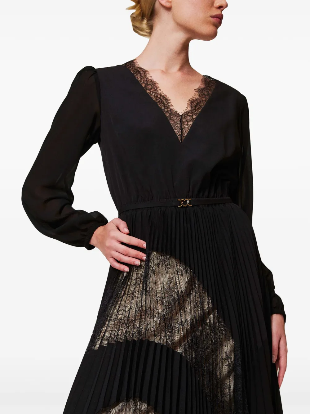 TWINSET Geplooide jurk Zwart