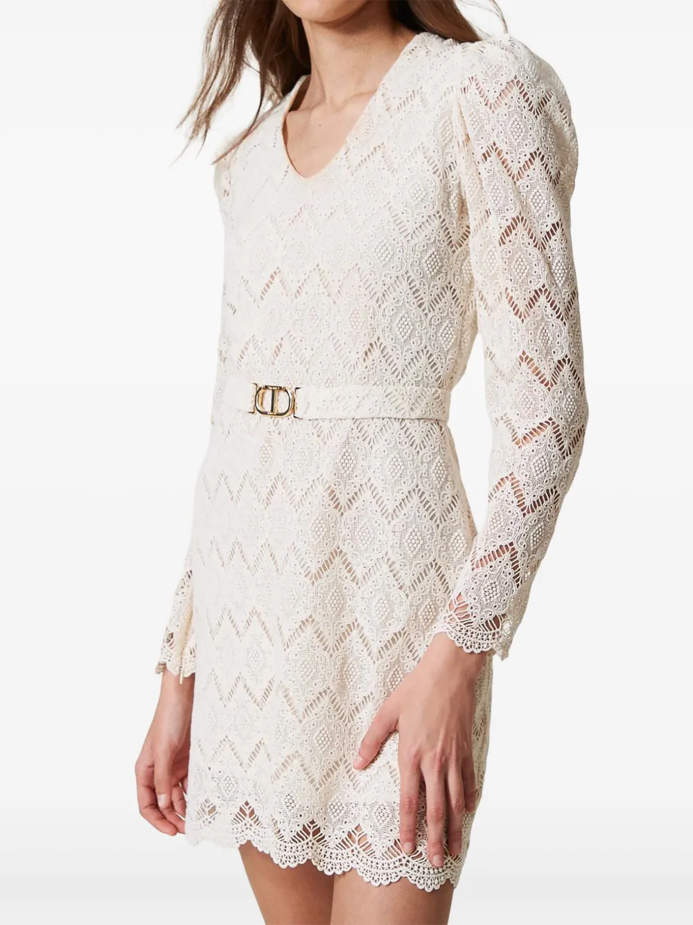 TWINSET Mini-jurk van kant - Beige