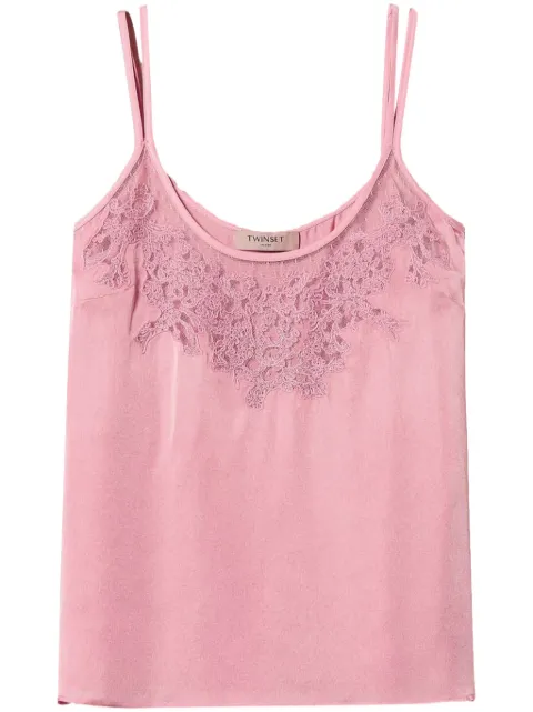 TWINSET embroidered-detailing satin top
