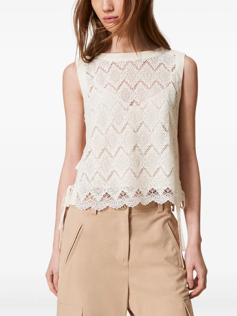 TWINSET Top van kant - Beige