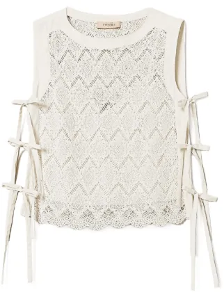専用　TWIN SET ツインセット　リバーレースノースリーブトップス TWINSET レース トップ | ニュートラル | FARFETCH JP