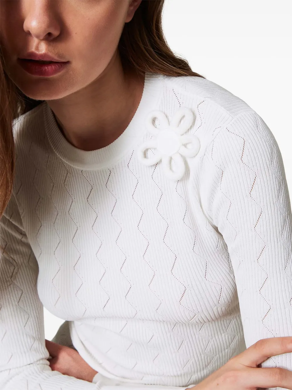 TWINSET Trui met bloemenpatch Wit