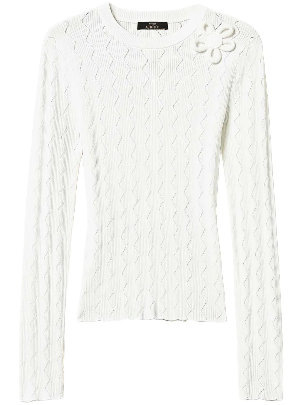 TWINSET Trui met bloemenpatch Wit