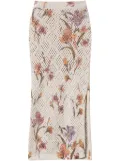 TWINSET floral-print midi skirt - White