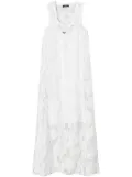 TWINSET floral-embroidered organza dress - White