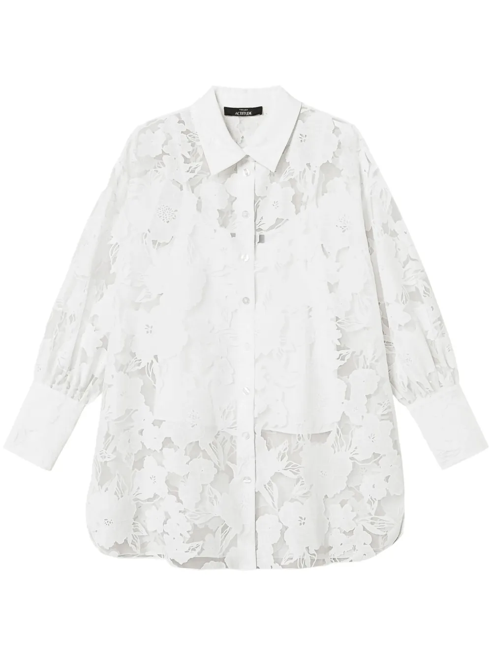 TWINSET Organza blouse met fil-coupé effect Wit