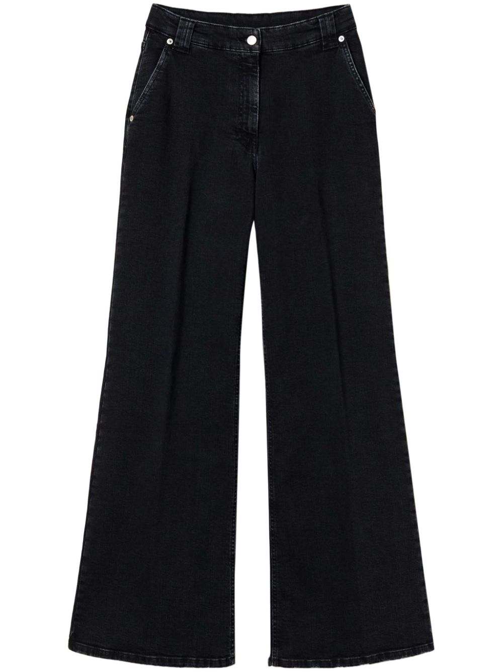 TWINSET pressed-crease wide-leg jeans - Black