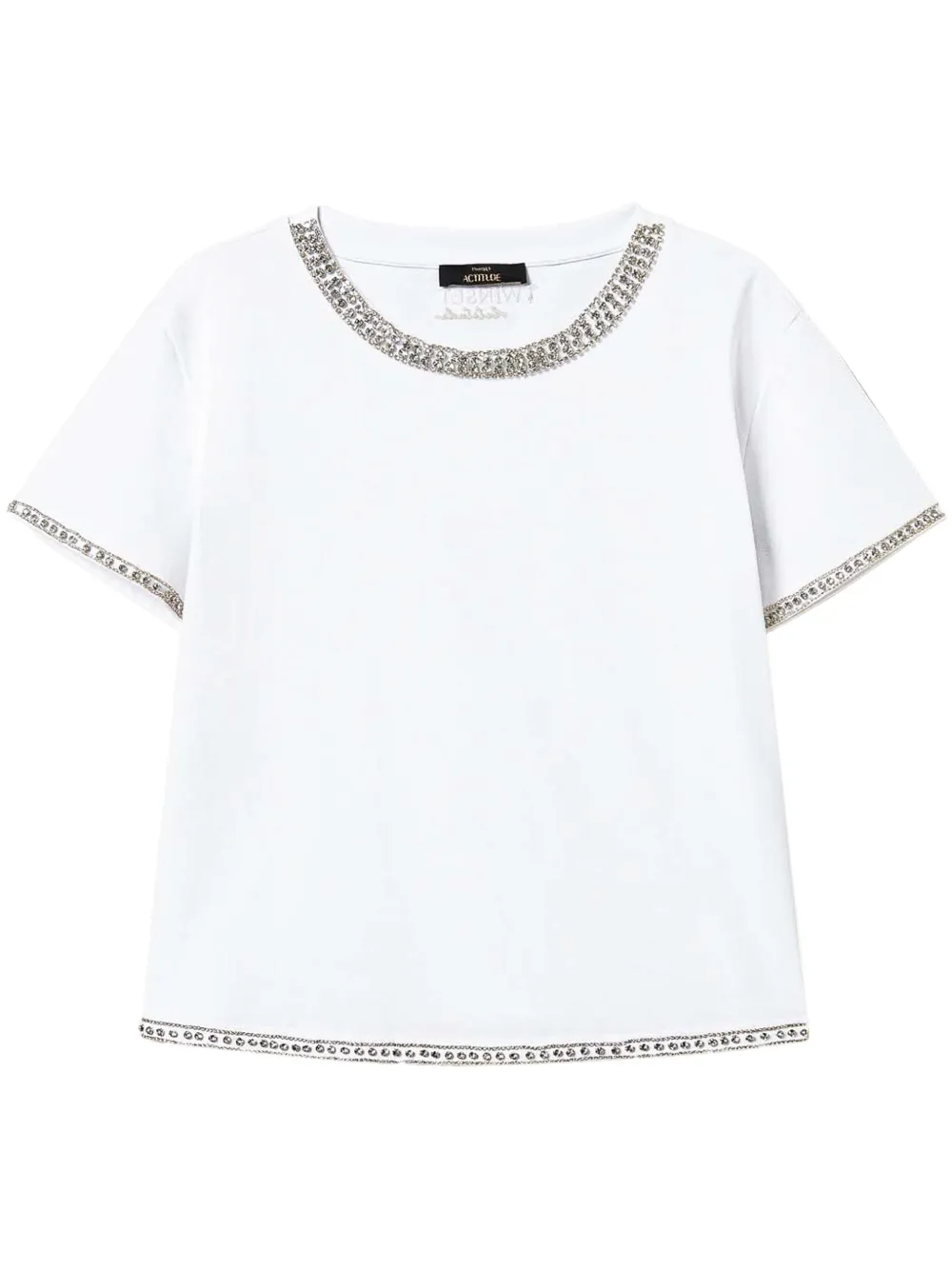 TWINSET crystal-trim T-shirt - White