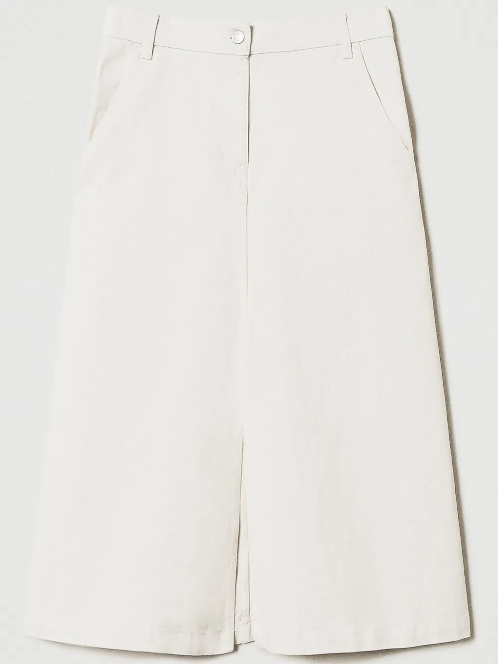 Twinset Organic Cotton Midi Skirt In Neutrals