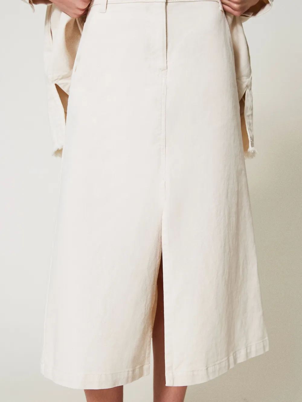 TWINSET Midi-rok van biologisch katoen Beige