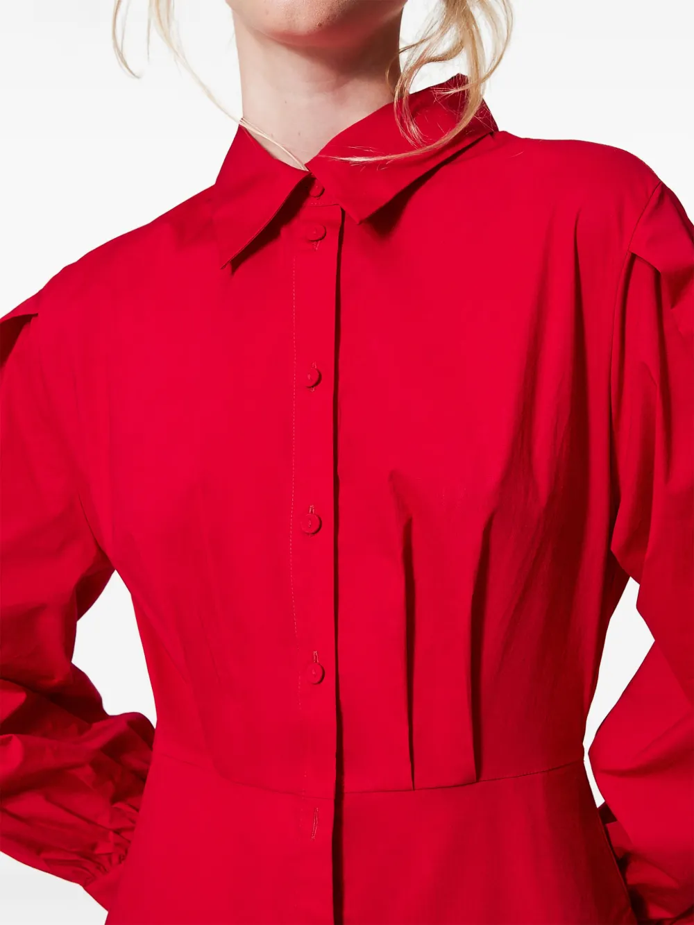 TWINSET Lange popeline blousejurk Rood