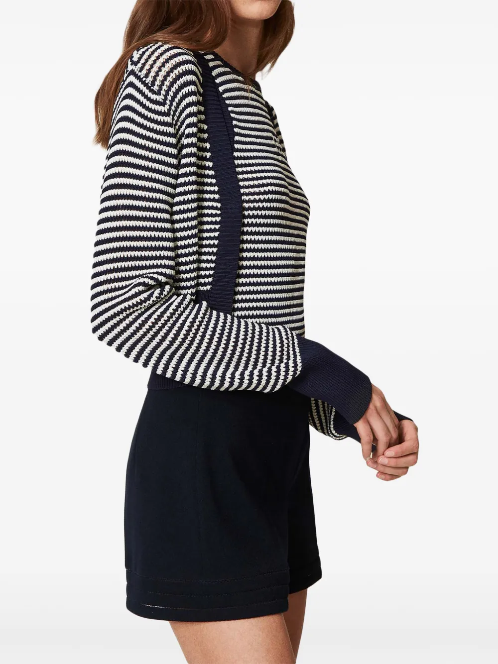 TWINSET STRIPED OVAL T CARDIGAN