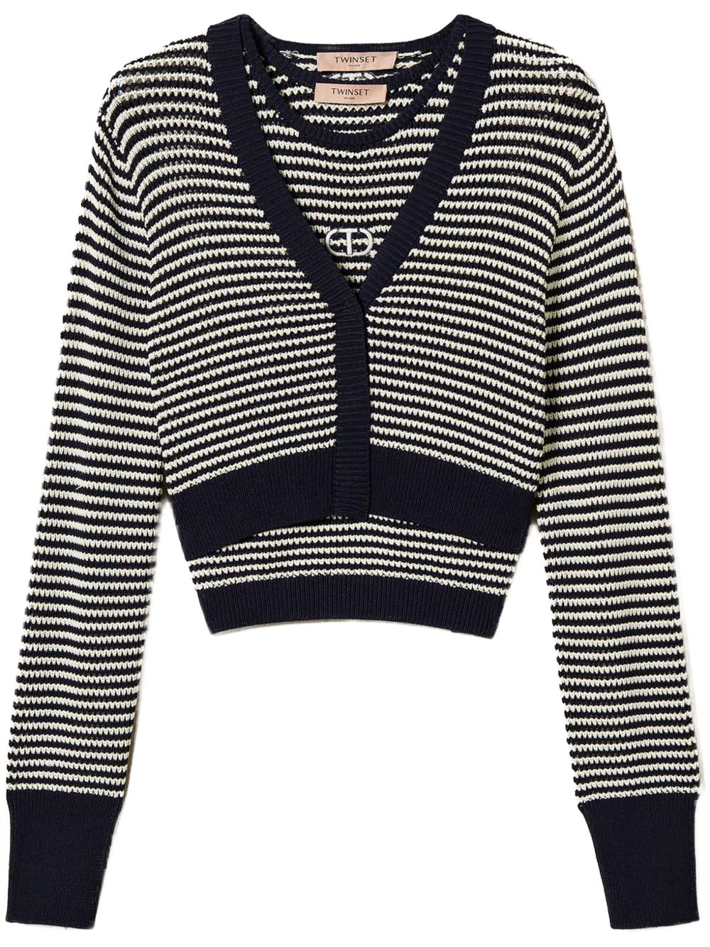 striped Oval T cardigan