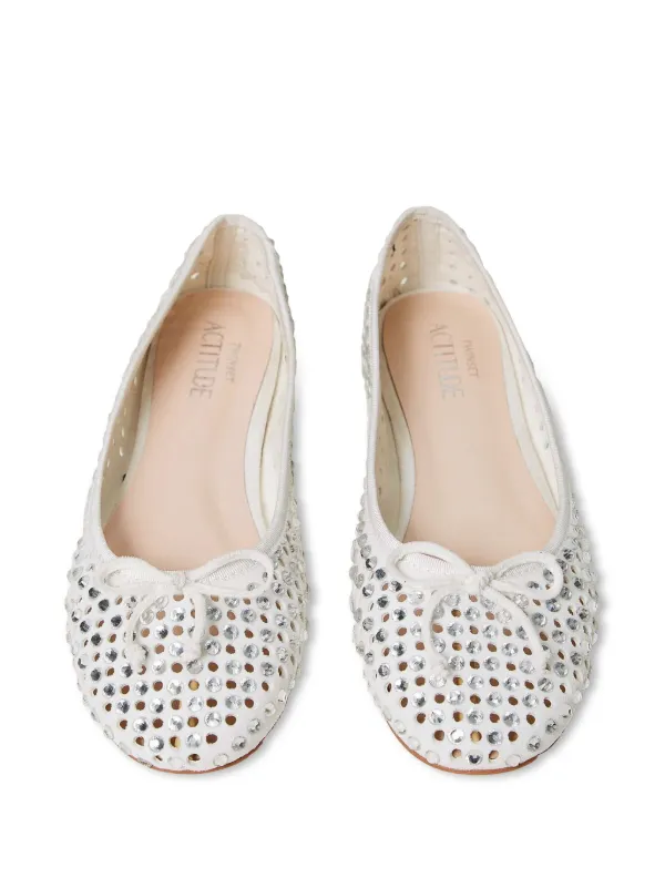 TWINSET rhinestone-embellished Ballet Flats White FARFETCH PH