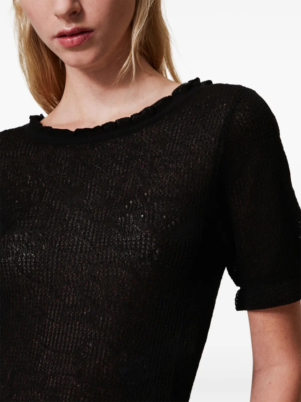 TWINSET Hemd met bloemenjacquard Zwart