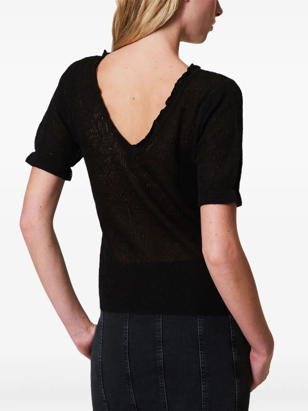 TWINSET Hemd met bloemenjacquard Zwart