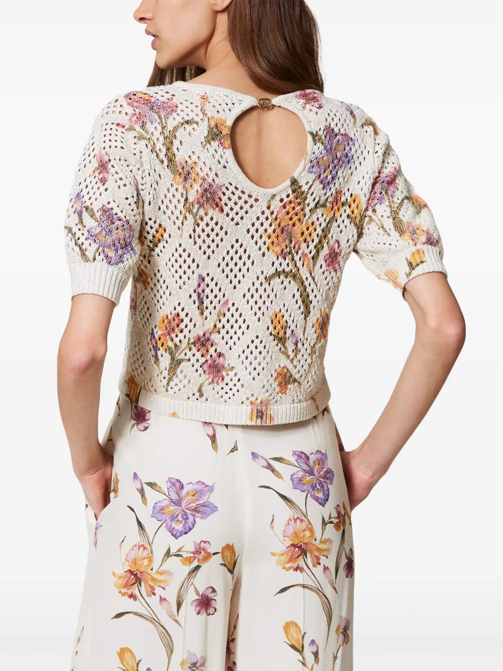 TWINSET Trui met bloemenprint Wit