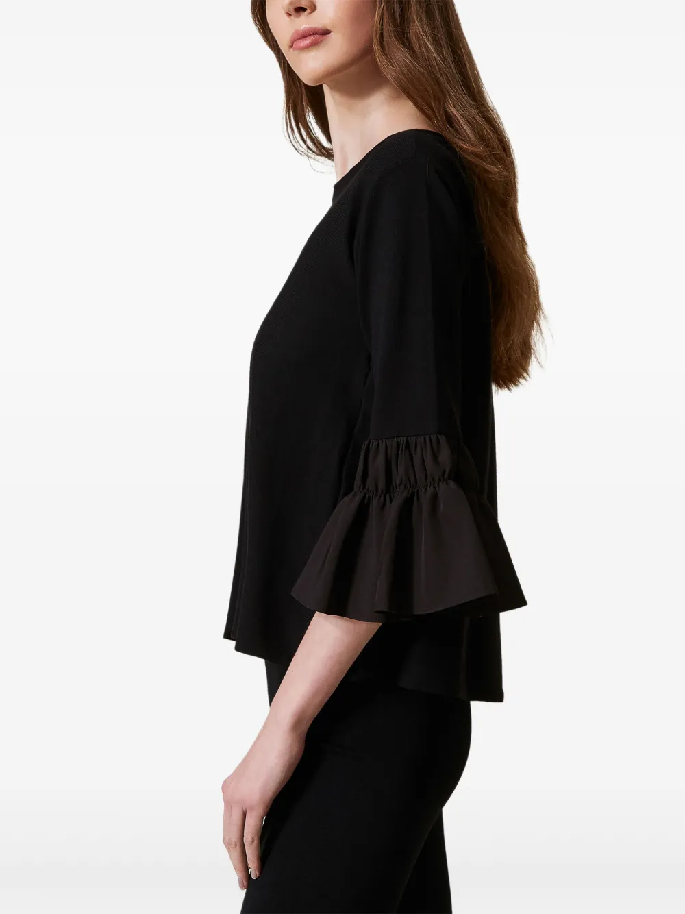 TWINSET Trui met fladdermouwen Zwart