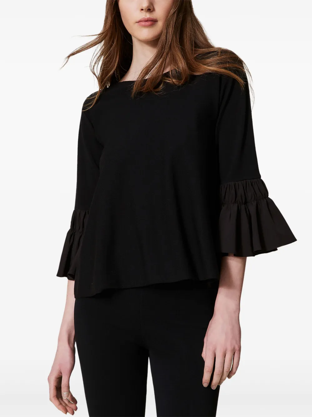 TWINSET flounce-sleeves sweater - Zwart